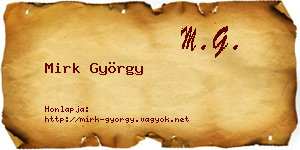 Mirk György névjegykártya
