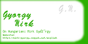 gyorgy mirk business card